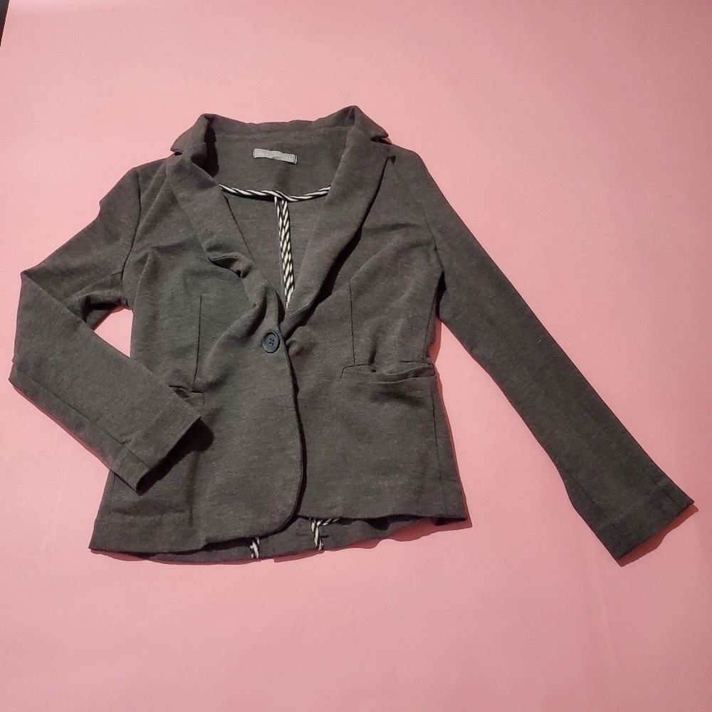 Totally Y2K Vintage 2000s 00s Knit Suit Jacket with Pockets Professional Work - Picture 1 of 5